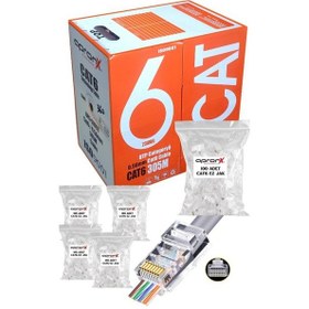 Resim Apronx Cat6 23awg 305 Metre 0,50mm Utp Kablo + 500 Adet Ez Jak 
