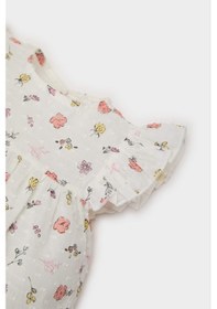 Resim DeFacto Kız Bebek 2'li Takım Çiçekli Flamlı Poplin Kısa Kollu Bluz Beli Lastikli Şort E8453A525SMOG99 Turuncu 