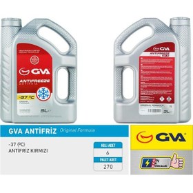 Resim Gva Antifriz 3 Lt -37 C Kırmızı Long Life Koli 6 Ad Organık IS00-GVA 9930123 
