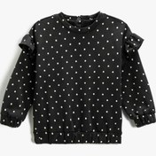 Resim Koton Kız Bebek Puantiyeli Fırfırlı Sweatshirt 3wmg10226ak 