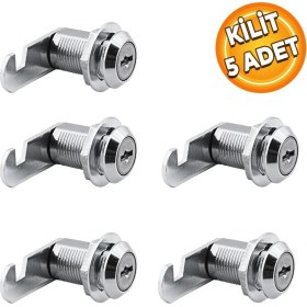 Resim Badem10 Ugr Mandallı Çekmece Kilidi 2 Anahtarlı Metal Mobilya Dolap Kilidi (5 Adet) 