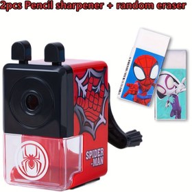 Resim 2 Adet Marvel Spider-Man El Tipi Kalemtraş + Silgi Seti, Yaratıcı Ofis Kırtasiye Takımı, Şirin Masaüstü Aksesuarları 