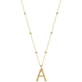 Resim Coşar Silver Jewellery Altın Kaplama Bambu Desenli A Harfi Gümüş Kolye 