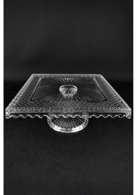 Resim Digithome Cam Kek Ve Pasta Sunum Standı Kare 25 Cm Sn.krr.001 