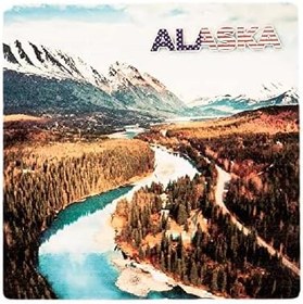 Resim Alaska Temalı Ahşap Bardak Altlığı 