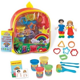 Resim Sırt Çantalı Oyun Hamuru Seti Kalıplı Oyun Hamuru Art Craft 