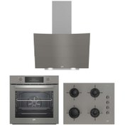 Resim Beko Beyaz Ekonomik Buhar Destekli Ankastre Set (ADE 62540 B - BFC 430 B - BOCD T 6510 EB) 