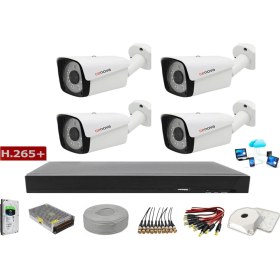 Resim Cenova 4 Kameralı Güvenlik Sistemi Dış-Mekan-Hdd-Jack-Bnc-Konnektör Proje Kamera 