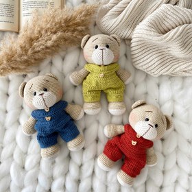 Resim Amigurumi Tuffy Tulumlu Ayıcık - Krem Oyuncak 