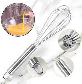 Resim Paslanmaz Lüx Büyük Boy Çırpma Karıştırma Teli Çırpıcı 33 Cm Çok Renkli 