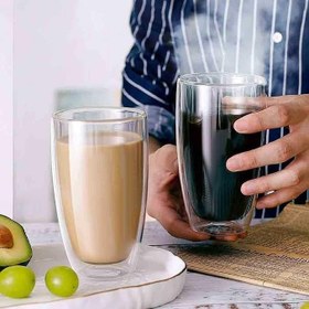 Resim Orret Home 2 Adet Çift Cidarlı İki Katmanlı Borosilikat Cam Bardak, Yalıtımlı Cappuccino Latte Kahve Kupası, Şık ve Dayanıklı Tasarım, Isıya Dayanıklı,Termisil Kupa (300 Ml) 