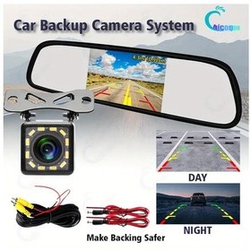 Resim Dashanshop Chıcoque Araç Geri Görüş Kamerası 4 3inhs 12led Xfk 4 3 İnç Ekran 12 Led Gece Görüşü Sedan Pickup Suv 