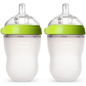 Resim Antikolik Silikon Biberon 2'li 250ml Yeşil- Orta Akışlı 3-6 Ay 