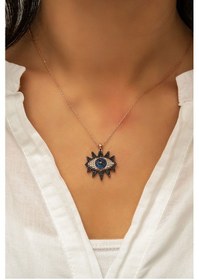 Resim Papatya Silver 925 Ayar Gümüş Taşlı Göz Kolye 