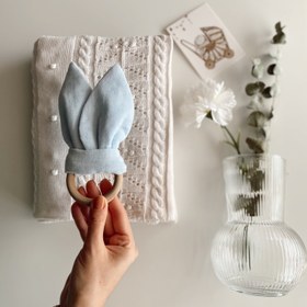 Resim Müslin Tavşan Kulak Diş Kaşıyıcı - Mavi 