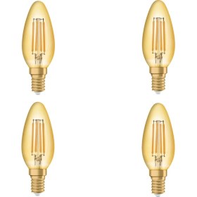 Resim Osram - Vintage 1906 LED Classic 4.5W-36W Sarı Işık E14 Duy Mum Rustik Filamentli Ampul 4 Adet 