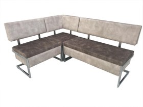 Resim Köşe Takım Mutfak C LOCA Model Metal çelik nikelaj iskelet Kaliteli kumaş döşeme 7 oturum El Yapım 