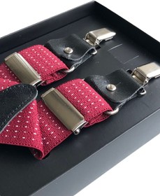 Resim Yage B0rd0 3,5 Cm Puantiyeli Pantolon Askısı 