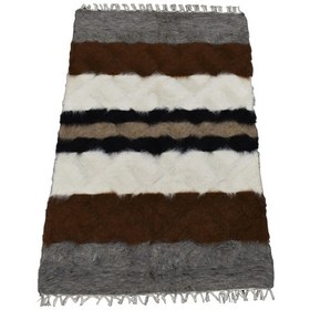 Resim Kilim Antik El Dokuma Yün Çizgili Tiftik Siirt Battaniyesi 0019 - Yeni - Çok Renkli 