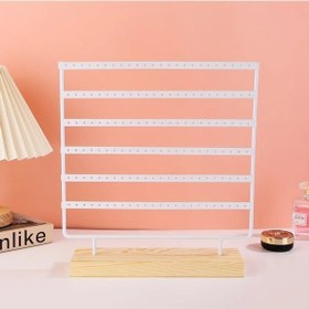 Resim Willowhaven Beyaz 144 Delikli 6 Katlı Ahşap Mücevher Standı - Kulaklık Organizatörü 