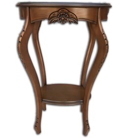 Resim BENGİ TİCARET Fiskos ST 17971 Çiçeklik Oyma Model Kaplama Kayın tabla ayak Parlak ceviz ELyapım 