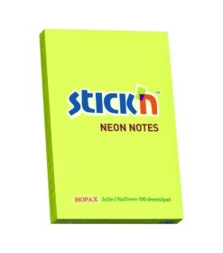 Resim Stickn 76x51mm Yapışkanlı Not Kağıdı Neon Sarı 100 Yaprak 12 Paket 21132 