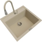 Resim Polex Cristalüx Granit Eviye P-08+Spiralli Bej 