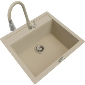 Resim Polex Cristalüx Granit Eviye P-08+Spiralli Bej 