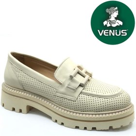 Resim Kids Club Shoes Venüs Rigel Hakiki Deri Ortopedik Oxford Kadın Deri Klasik Ayakkabı BEJ 