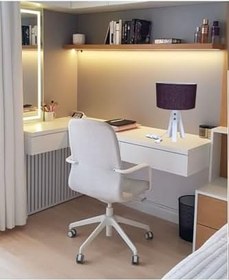 Resim Depolife Abajur Komidin üstü masa üstü abajur lamba Kumaşlı 3 ayaklı Mor 