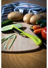 Resim Solingen Simli Fıstık Yeşili Dikey Soyacak Paslanmaz Alman Çeliği, Ergonomik Sap, Çift Yönlü Kesici Ağız-191 Yeşil 