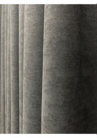 Resim Rustik Kancalı Antrasit Fon Perde Petek Kadife 1/3 Sık Pile Ada Fonluk Antrasit 