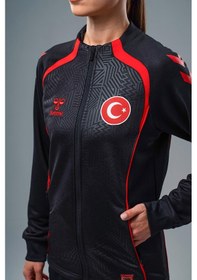 Resim Hummel Target Milli Takım Kamp Eşofman Üstü Kırmızı-siyah 
