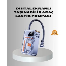 Resim AyrStore Şarjlı Kablosuz Hava Pompası – 150 Psı Basınç, LED Ekran ve 6000MAH Batarya 
