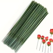 Resim 50 adet Yeşil Plastik Kaplamalı Demir Çiçek Sapları, 20cm - Yapay Hortensia, Gül, Şakayık Başları için İdeal | DIY El Sanatları & Düğün Dekoru için Mükemmel, Yapay Çiçekler 