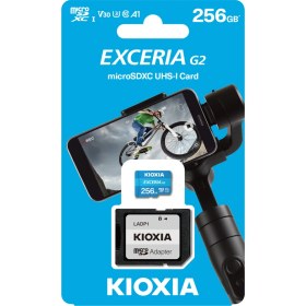 Resim Kioxia 256GB Exceria G2 Micro Sdxc A1 Uhs1 V30 U3 4K Kayıt Hafıza Kartı (LMEX2L256GG2)-SD Adaptörlü 