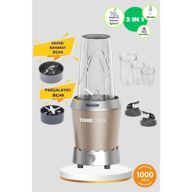 Resim Paslanmaz Çelik 3'ü 1 Arada Smoothie ve Baharat Öğütücü 1000W 