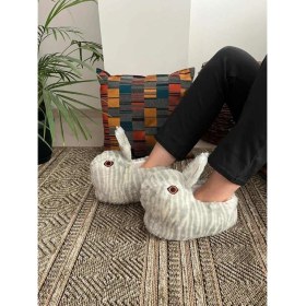 Resim BEHTAH KUNDURA Bayan Tavşan Figürlü Peluş Panduf Ev Pandufu Ev Ayakkabısı Ev Botu Ayağı Sıcak Tutar 