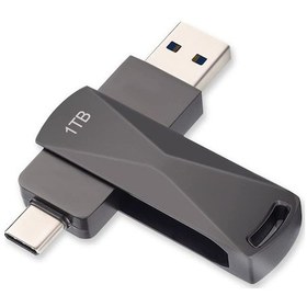 Resim Çift Arayüzlü 1tb Usb Bellek: Type-c Ve Usb 3.0 İle Hızlı Veri Transferi, 128gb Genişletilebilir, Siyah 