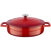 Resim Lava Döküm Folk Serisi Çok Amaçlı 24 CM Kırmızı Yayvan Tencere LV Y ST 24 K1 R 