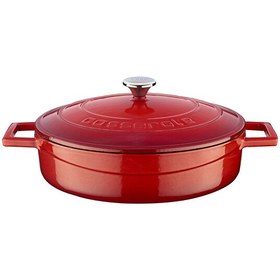 Resim Lava Döküm Folk Serisi Çok Amaçlı 24 CM Kırmızı Yayvan Tencere LV Y ST 24 K1 R 