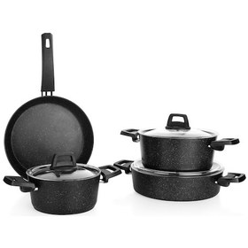 Resim Schafer Black Stone Tencere Seti 7 Parça-siyah 