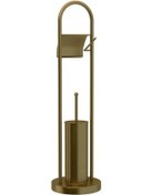 Resim Antik Ayaklı KlozetTuvaletwc Fırçası Ve Kağıtlık Seti Paslanmaz 