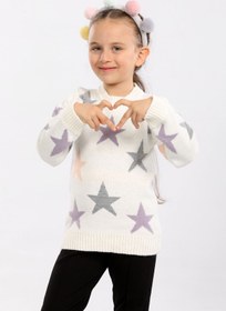 Resim Cloudy Kids Kız Çocuk Bisiklet Yaka Triko Kazak 