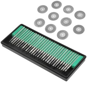 Resim Jeemson 42 Parça Roter Alet Aksesuar Seti: 30 Adet Elmas Freze, 10 Adet Testere Bladesi Ve 2 Adet Mandrel - Dayanıklı Metal Malzeme, 0.3cm Çaplı Uç 