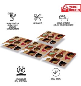 Resim Kendinden Yapışkanlı Kadın Figürleri Desenli Pvc Karo 30X30 cm (33 Adet) 3m2 