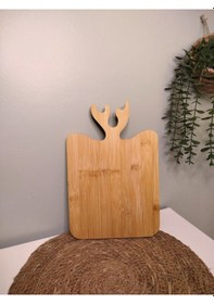 Resim Bambu Geyikli Kesme Tahtası Ahşap 