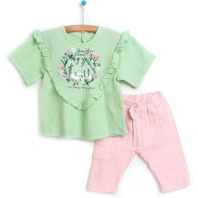 Resim HelloBaby Botanical Garden Bluz – Pantolon Kız Bebek 