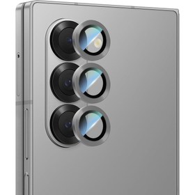 Resim Galaxy Z Fold 6 CaseWorld Alloy Serisi Oleofobik Anti Reflective Kamera Lens Koruyucu - Gümüş 
