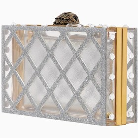 Resim Crystal Quilt Box Kristalli Mini, El İşçiliği Clutch ve Çapraz Kadın Çanta - Çok Renkli 